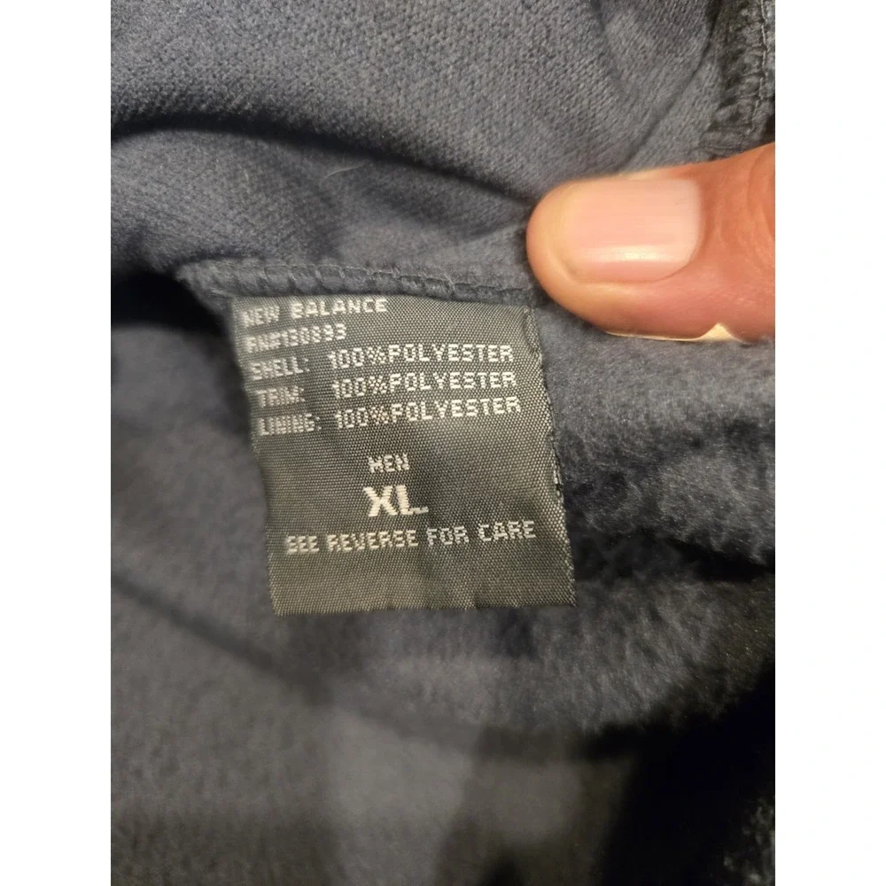 New Balance Men's XL Hybrid Fleece Jacket Quilted Full Zip Blue Gray Orange EUC